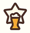 brown glass of beer with brown star